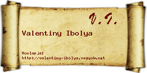 Valentiny Ibolya névjegykártya